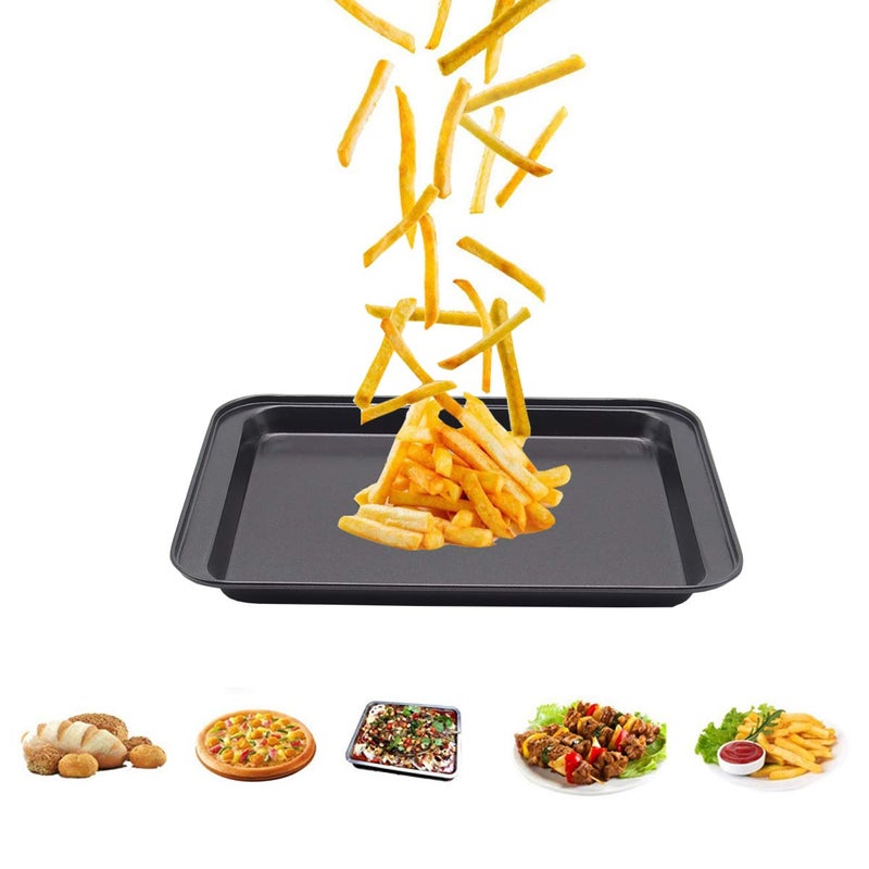 HYTK Small Baking Sheet Nonstick 9.45 X 7.09 Inch (Inner 7.5x6), 8 Inch Mini Cookie Tray Toaster Conventional Oven Pan No Warp No Rust Magnetic Bakeware for 1 to 2 person 2 Pack - Image 4